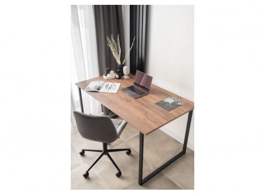 Деревянный стол Лиман 140 х 80 дуб крафт табачный / черный матовый в Кургане