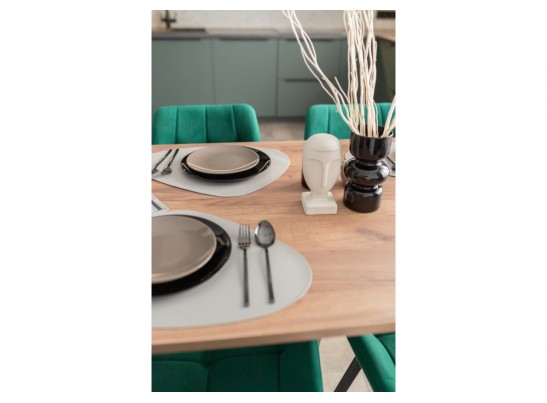 Деревянный стол Лиман 140 х 80 дуб крафт табачный / черный матовый в Кургане