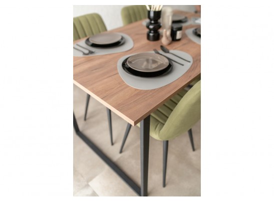 Деревянный стол Лиман 140 х 80 дуб крафт табачный / черный матовый в Кургане