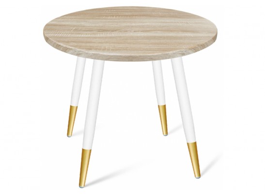 Деревянный стол SHT-TU14/80 белый муар / золото / дуб сонома светлый в Кургане