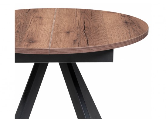 Деревянный стол Трейси 90(120)х90х75 дуб делано темный / черный в Кургане