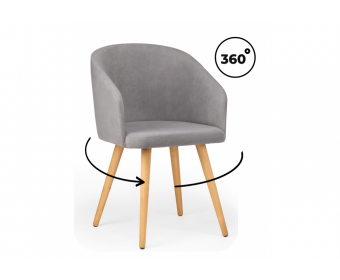 Деревянный стул Монер 360 темно-серый (glory 20) / светлое дерево
