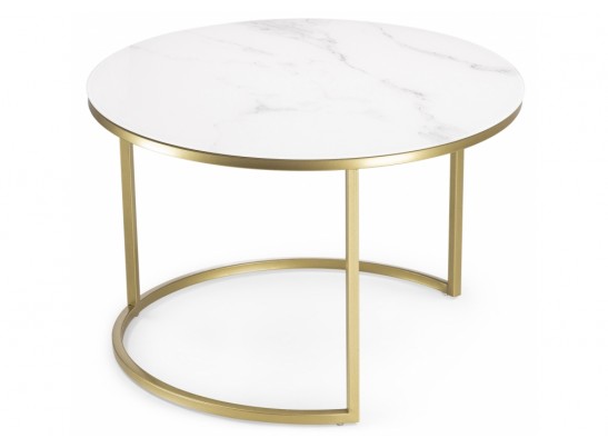 Комплект столиков Плумерия белый мрамор / золото в Кургане