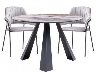 Обеденная группа Алеида серый / серо-коричневый агат / графит