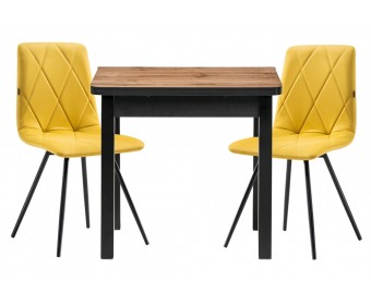 Обеденная группа Гуидо velutto 28 / черный / дуб вотан