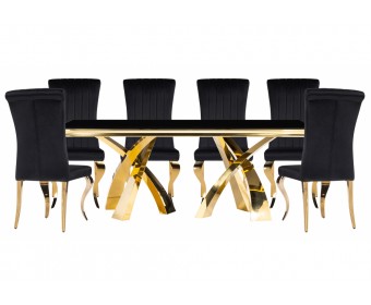 Обеденная группа Кору black / gold