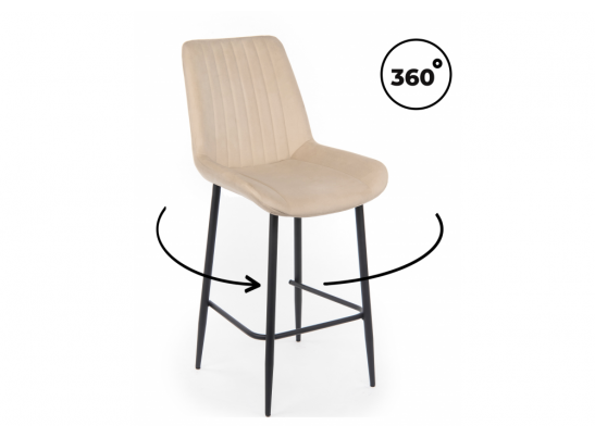 Полубарный стул Седа 360 бежевый (zd 210) / черный в Кургане