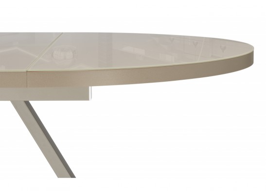 Стеклянный стол Барри D100 раздвижной латте / капучино в Кургане