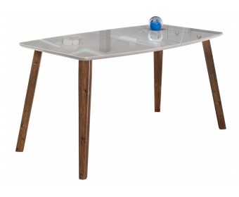 Стеклянный стол Серсея орех кантри / грей