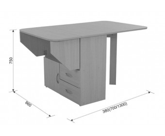 Стол-тумба 130,2х80,2х75,1 дуб млечный