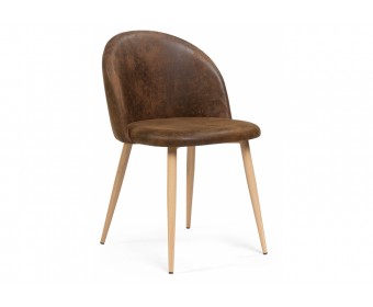 Стул на металлокаркасе Aldo dark brown / wood