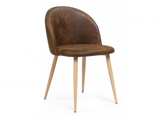 Стул на металлокаркасе Aldo dark brown / wood в Кургане