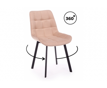 Стул на металлокаркасе Челси 360 П бежевый (zd 210) / черный