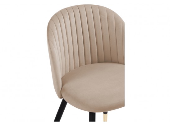 Стул на металлокаркасе Gabi dark beige / black / gold в Кургане