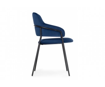 Стул на металлокаркасе Инклес синий / черный глянец