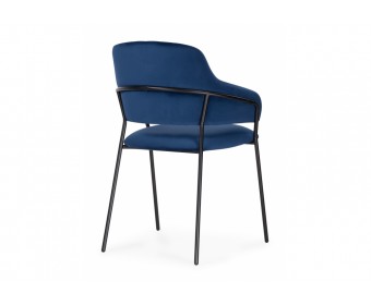 Стул на металлокаркасе Инклес синий / черный глянец