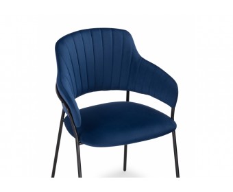 Стул на металлокаркасе Инклес синий / черный глянец