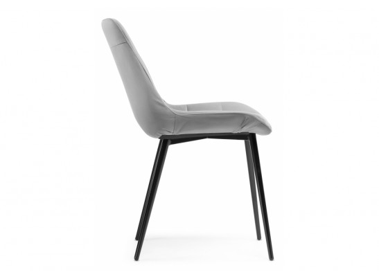 Стул на металлокаркасе Келми микровелюр светло-серый / черный глянец в Кургане