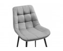 Стул на металлокаркасе Келми микровелюр светло-серый / черный глянец в Кургане