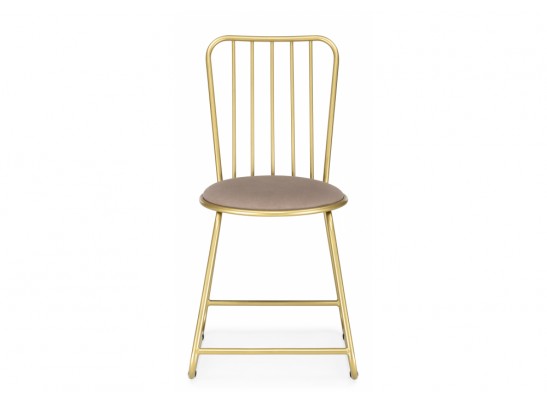Стул на металлокаркасе Лирион бежевый велюр / золото в Кургане