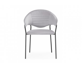 Стул на металлокаркасе Рансол серебряный / черный глянец