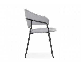 Стул на металлокаркасе Рансол серебряный / черный глянец