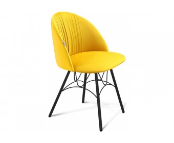 Стул на металлокаркасе SHT-ST35-1/S100 имперский жёлтый / чёрный муар