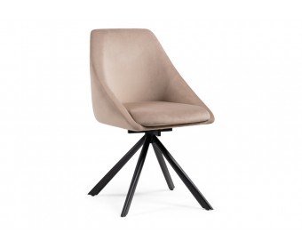 Стул на металлокаркасе Окленд крутящийся латте / черный