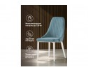 Стул на металлокаркасе Kora light blue / white