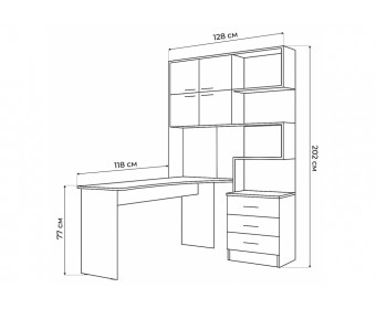 Компьютерный стол Эльброни левый кашемир