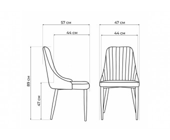 Стул на металлокаркасе Kora light blue / white