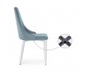 Стул на металлокаркасе Kora light blue / white