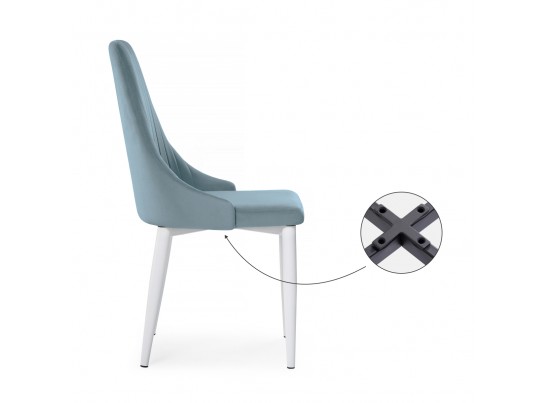 Стул на металлокаркасе Kora light blue / white