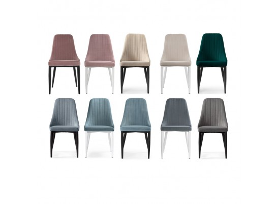 Стул на металлокаркасе Kora light blue / white