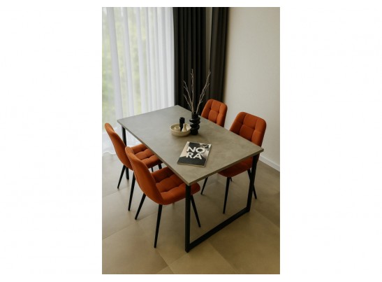 Деревянный стол Лиман 117 (157) x 77 бетон светлый / черный матовый в Кургане