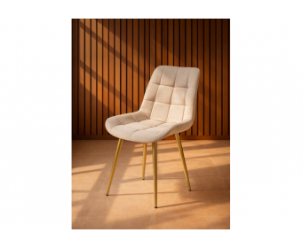 Стул на металлокаркасе Челси 360 К бежевый (zd 210) / золотой