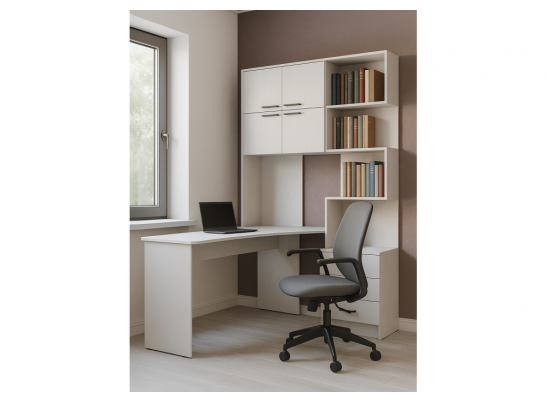 Компьютерный стол Эльброни левый белый в Кургане