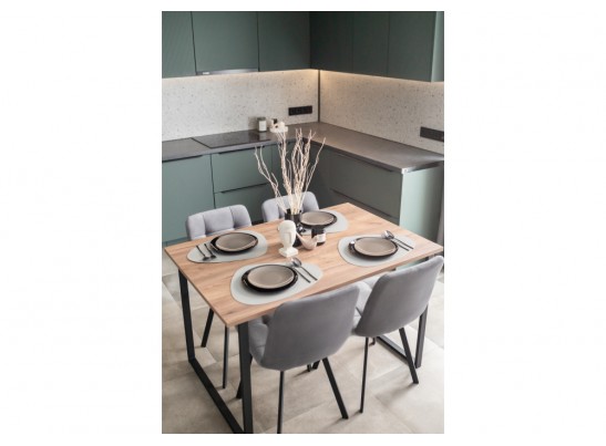 Деревянный стол Лиман 117 х 77 дуб крафт табачный / черный матовый в Кургане