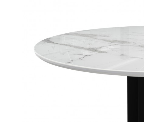 Стеклянный стол Калипсо 110х75 черный мрамор / черный в Кургане