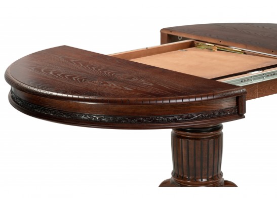 Деревянный стол Альфред круглый орех / коричневая патина в Кургане