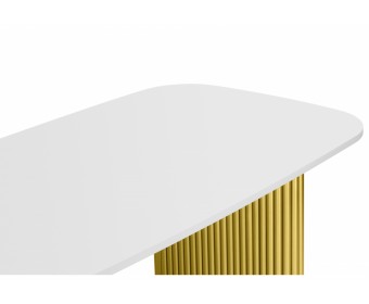 Деревянный стол Бавария B 180 х 90 белая пленка шагрень / золото