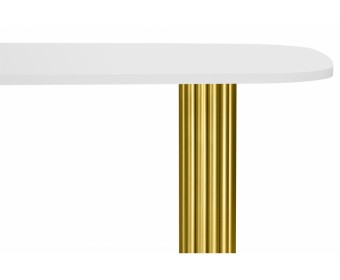 Деревянный стол Бавария B 180 х 90 белая пленка шагрень / золото