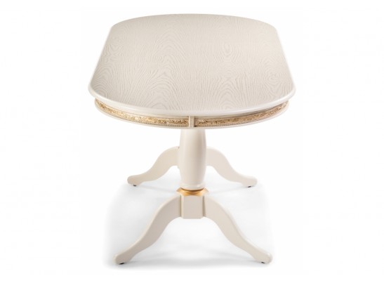 Деревянный стол Джил 140(180)х80х78 слоновая кость с золотой патиной в Кургане