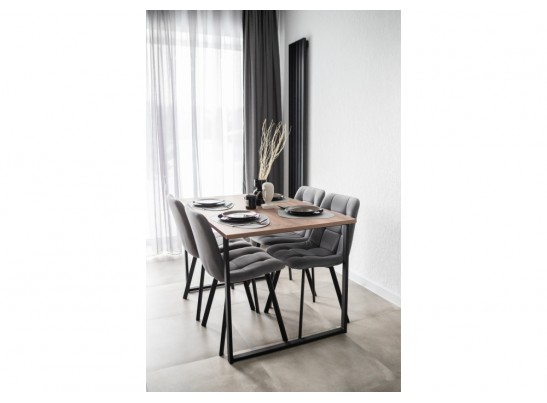 Деревянный стол Лиман 117 х 77 дуб крафт табачный / черный матовый в Кургане