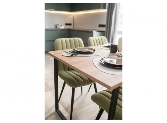 Деревянный стол Лиман 117 х 77 дуб крафт табачный / черный матовый в Кургане