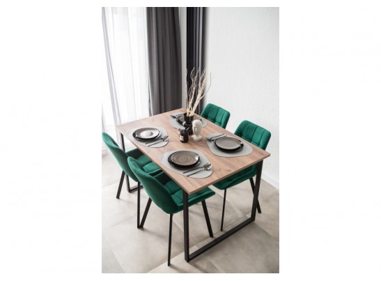 Деревянный стол Лиман 117 х 77 дуб крафт табачный / черный матовый в Кургане