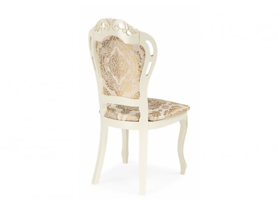 Деревянный стул Bronte молочный / патина золото