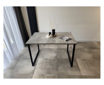 Деревянный стол Лиман 117 (157) x 77 бетон светлый / черный матовый