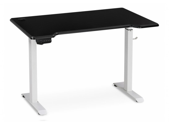 Компьютерный стол Маркос с механизмом подъема 120х75х75 черная шагрень / белый в Кургане