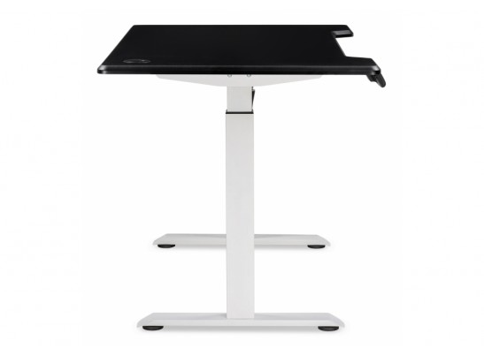 Компьютерный стол Маркос с механизмом подъема 120х75х75 черная шагрень / белый в Кургане